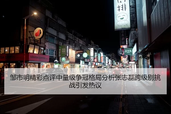 邹市明精彩点评中量级争冠格局分析张志磊跨级别挑战引发热议